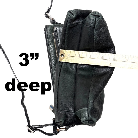 bag MARGOT DARK green soft leather crossbody adjustable strap pockets boho indie - Picture 7 of 12